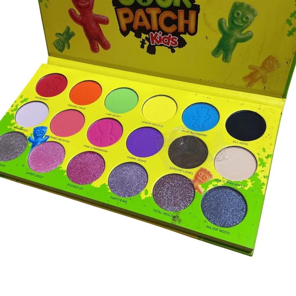 Morphe Eyeshadow Palette Sour Patch Kids, Sour Then Sweet, Bright Hues, Shimmer